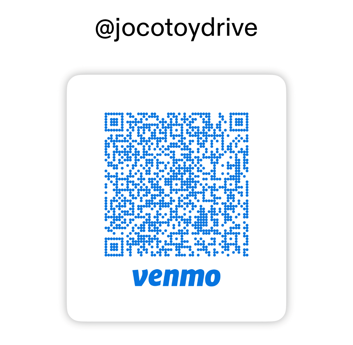 JOCO Toy Drive Venmo QR code